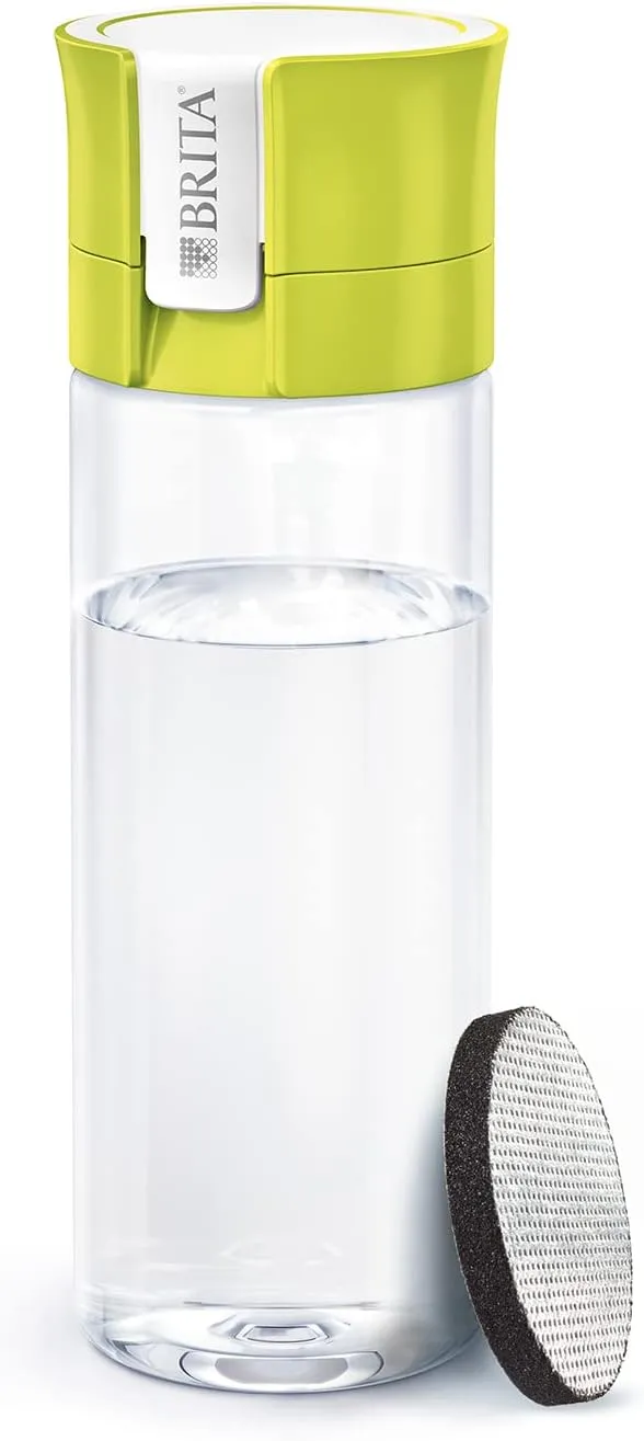 BRITA S1186 Water Filter Bottle, Reduces Chlorine and Organic impurities, BPA Free, Lime, 600ml