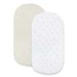 Burts Bees Baby Bassinet Sheet, Infant Fitted BEESNUG Cover, 100% Organic Cotton, Soft Unisex Newborn Essentials for All Standard Oval or Rectangle Bassinet Bed Pads or Mattresses - 15 x 33 Inches