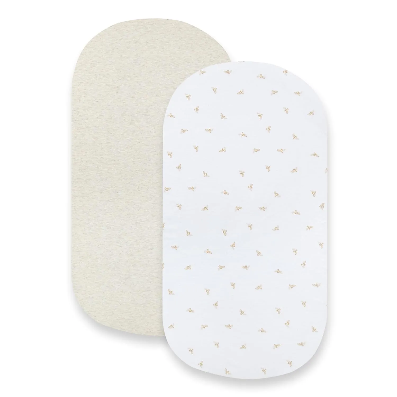 Burts Bees Baby Bassinet Sheet, Infant Fitted BEESNUG Cover, 100% Organic Cotton, Soft Unisex Newborn Essentials for All Standard Oval or Rectangle Bassinet Bed Pads or Mattresses - 15 x 33 Inches