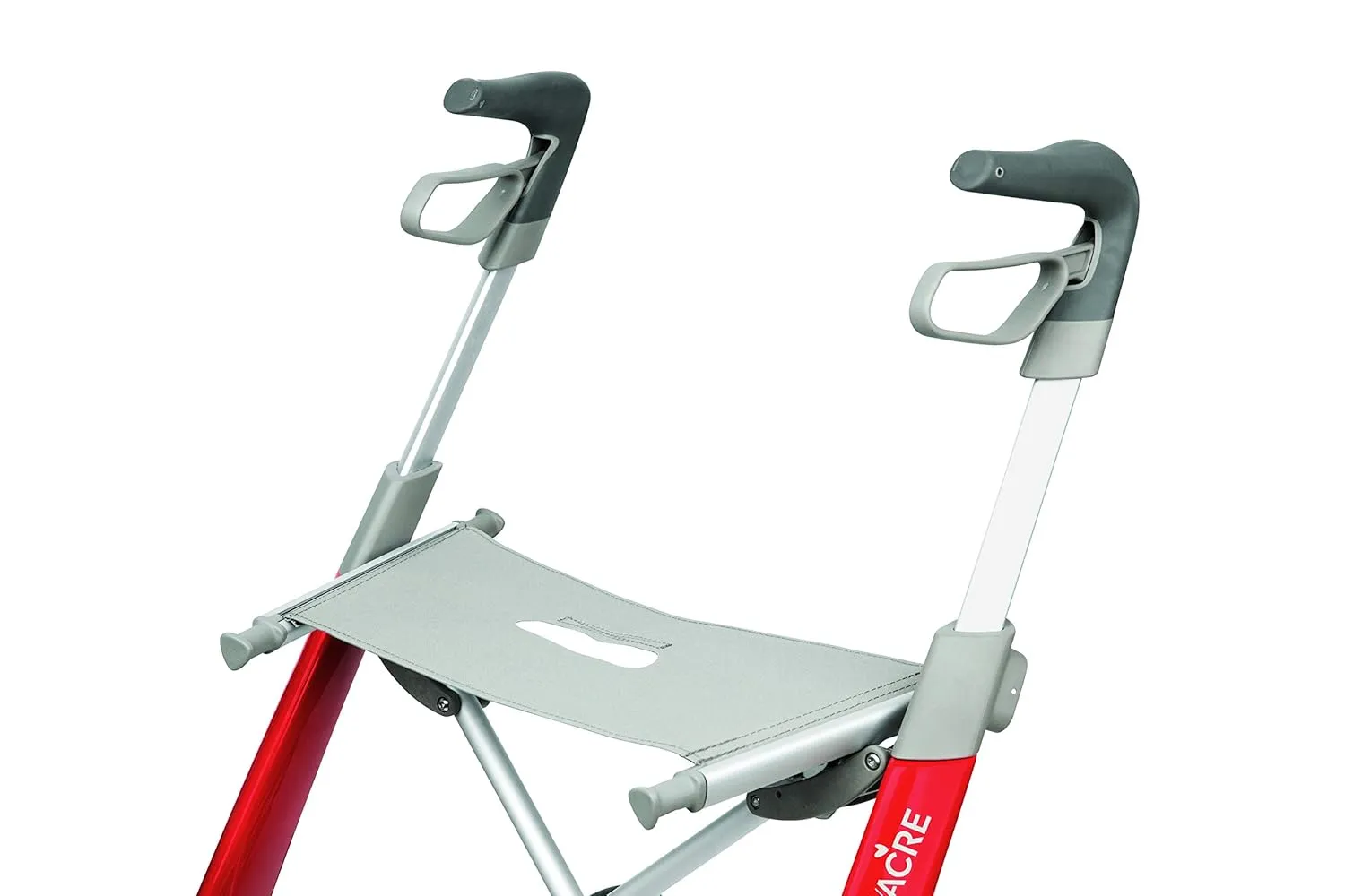 byACRE Carbon Ultralight Rollator Walker with Organizer Bag, Red, Regular Track