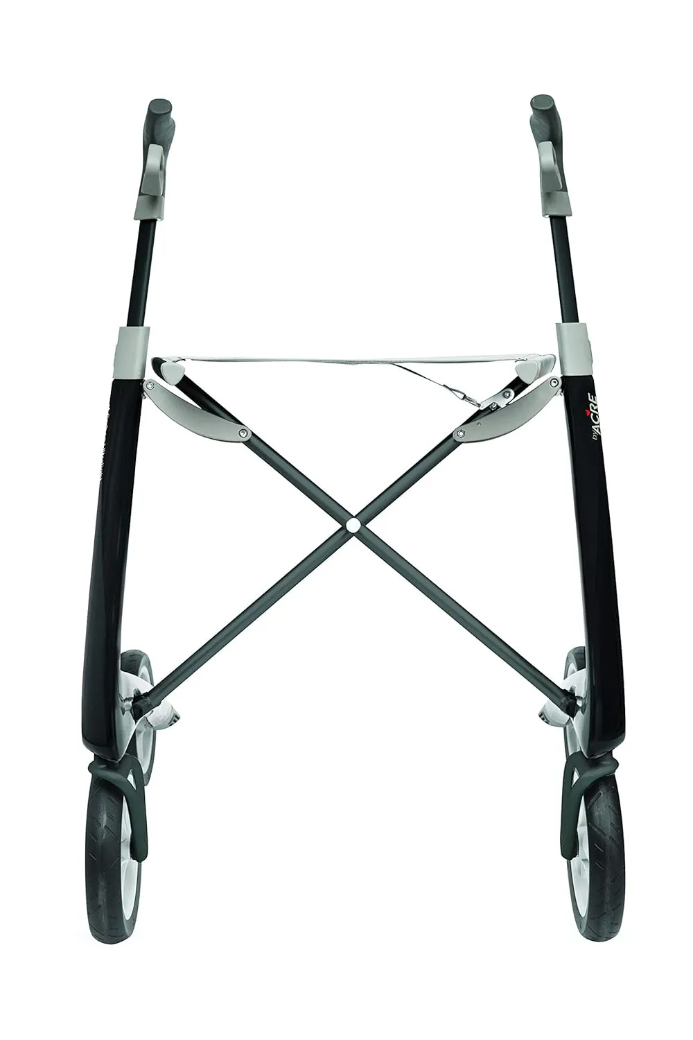 byACRE Carbon Ultralight Rollator Walker with Organizer Bag, Wide Track, 18.5" x 24" Seat (W x H), Black