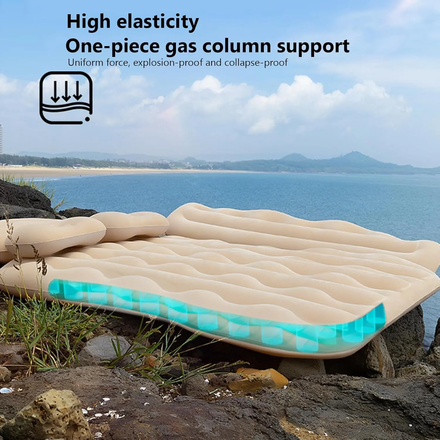 Car Air Mattress for BYD Tang 2018 2019 2020 2021 Thickened Durable Car Camping Air Mattress Bed with Air Pump Inflatable Sleeping Mat,B