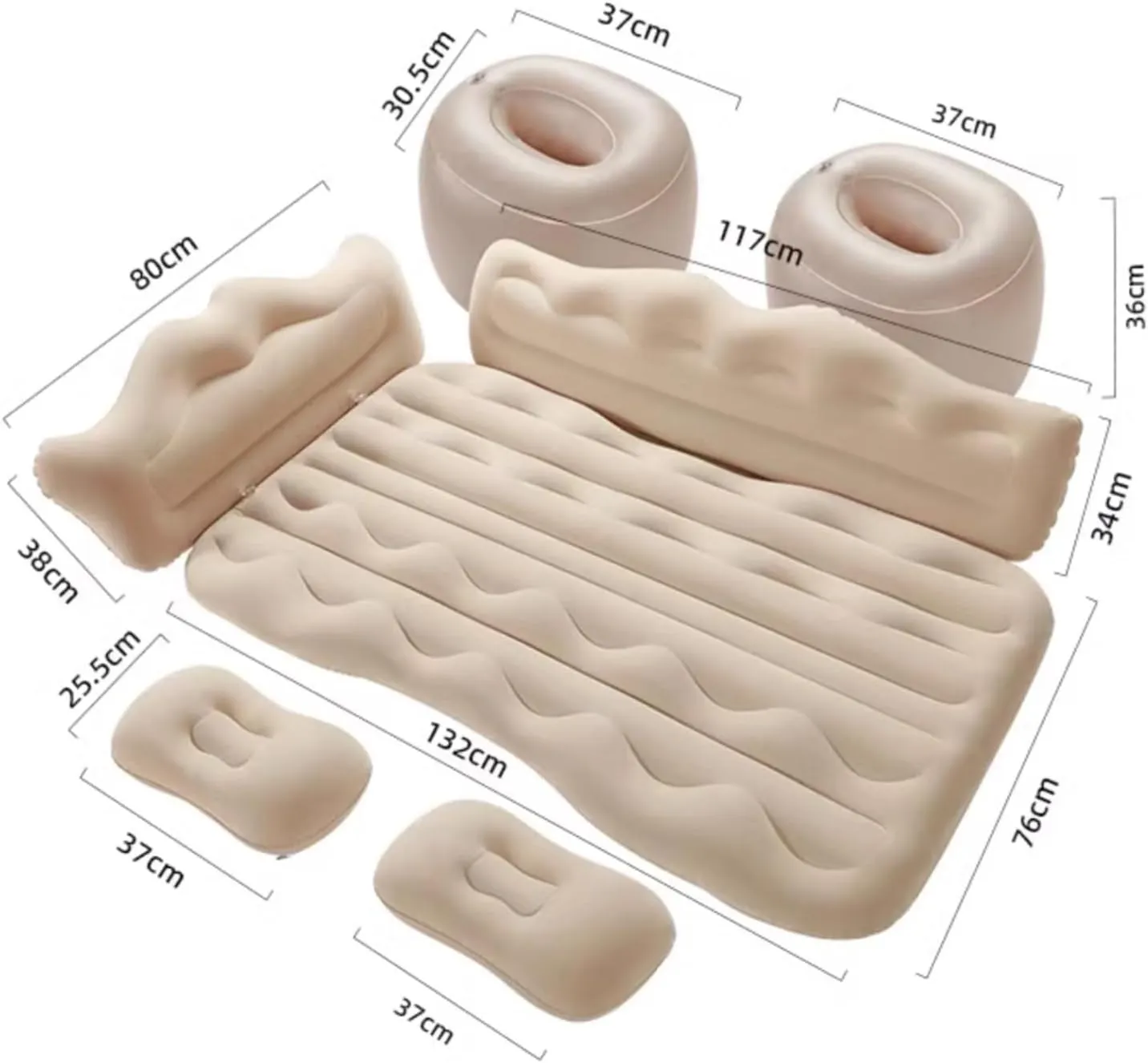 Car Air Mattress for HAVAL H2S 2017 2018 Thickened Durable Car Camping Air Mattress Bed with Air Pump Inflatable Sleeping Mat,B