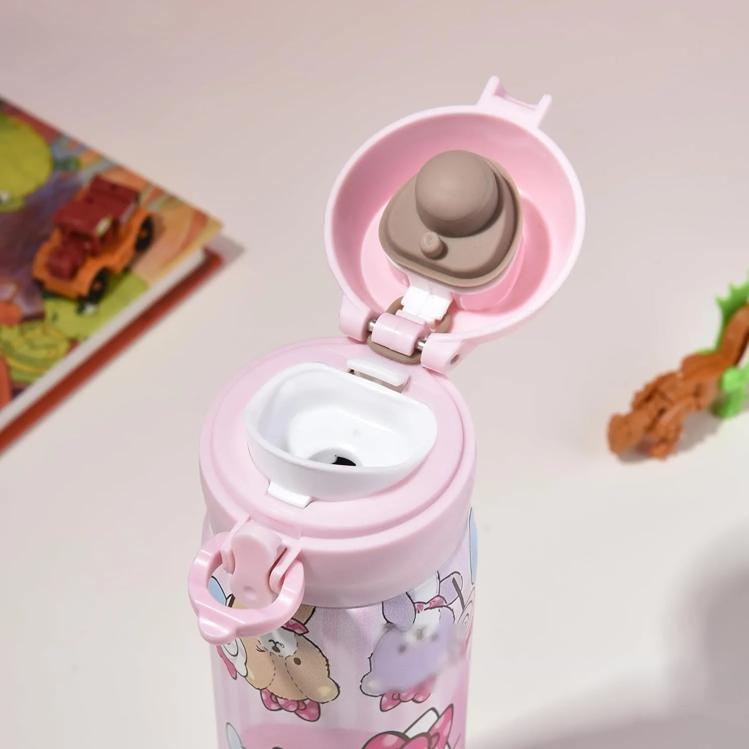 Cartoon Anime Water Bottle, 500ml Reusable Cup for Girls (pink02)