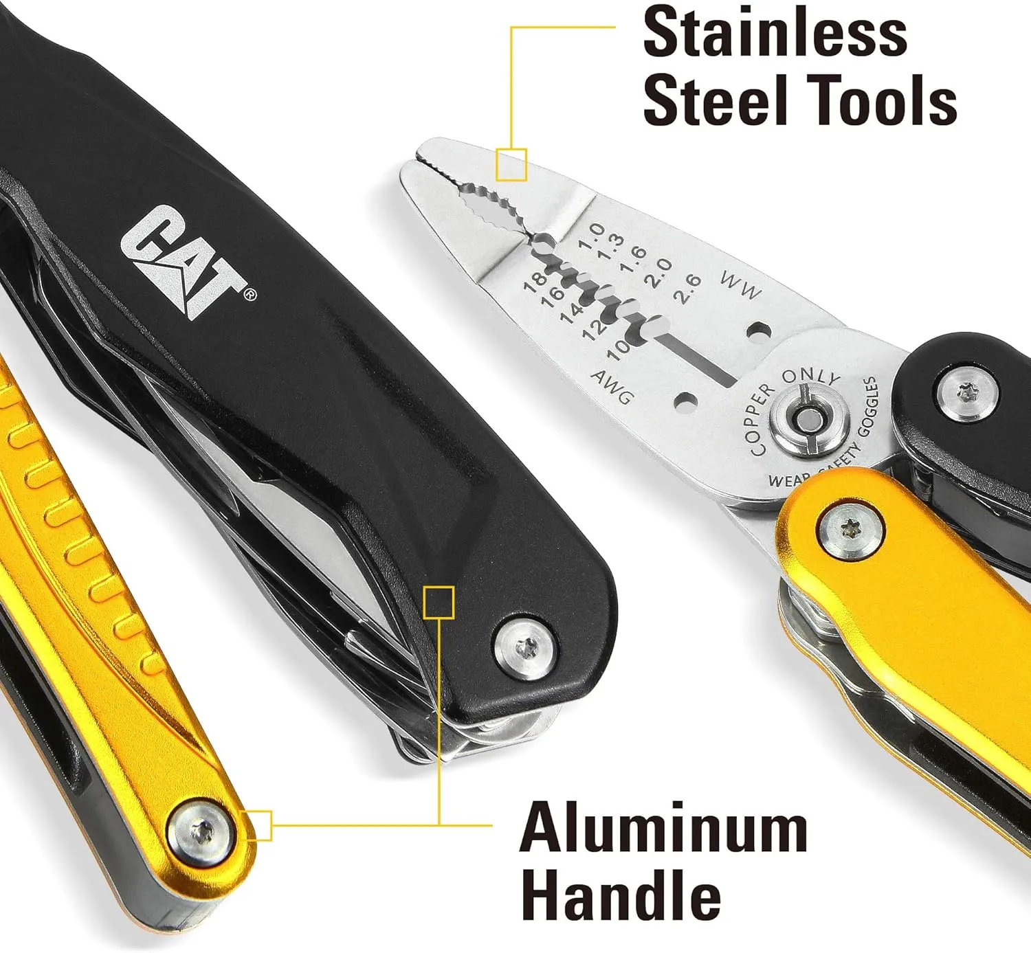 Cat 14-in-1 Multi-Pliers Stainless Steel Multi-Tool Aluminum Handles - 980104