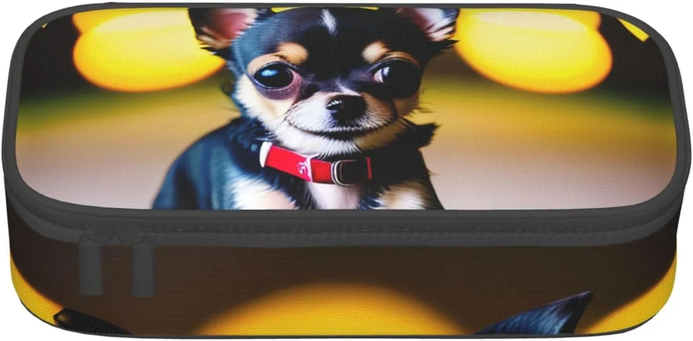 Chihuahua Dog print Large Capacity Storage Bag Travel Office Supplies Box, Makeup Bag, Desk Organizer with
