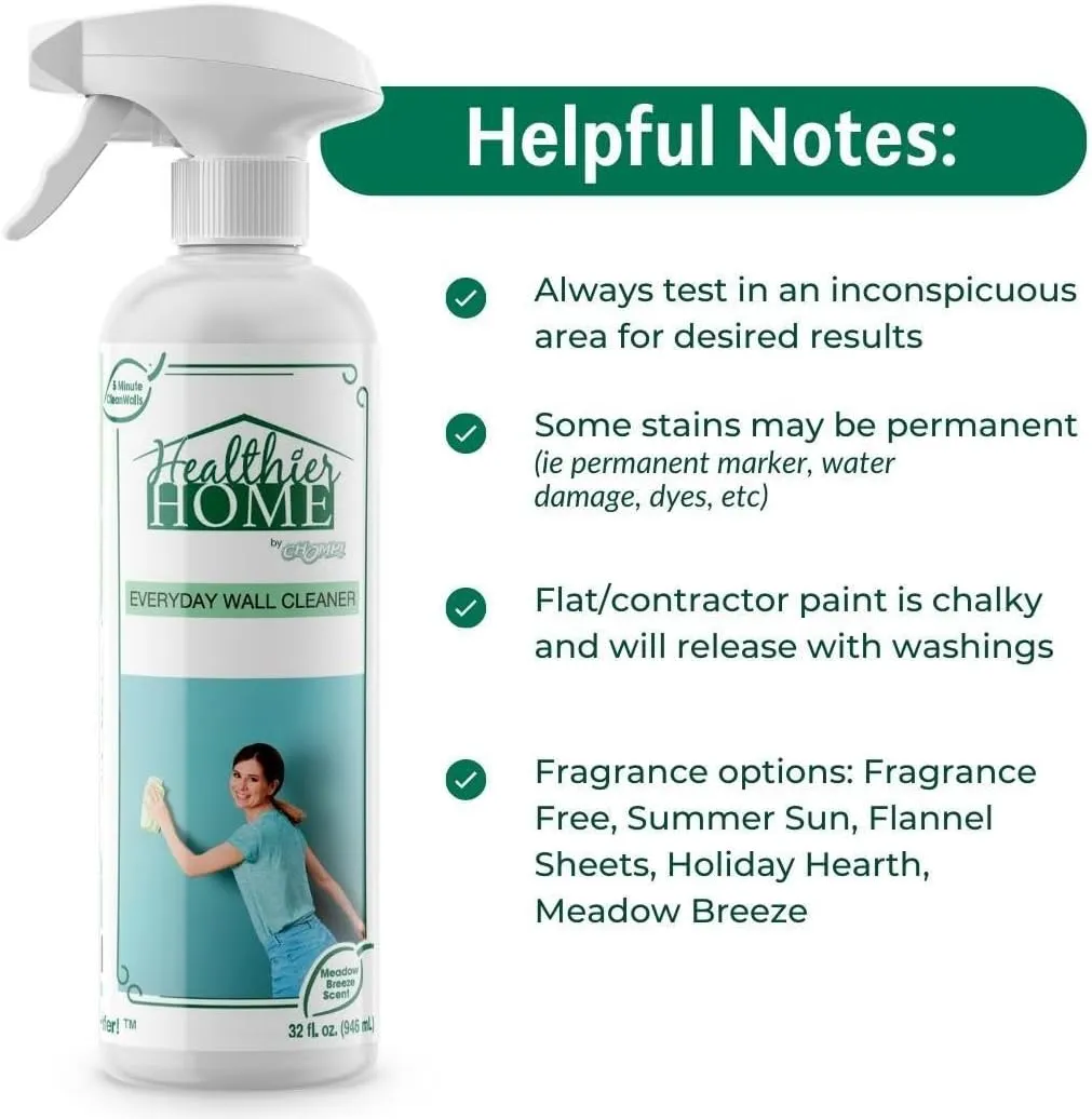 CHOMP! Painted Wall Cleaner Spray, Multipurpose for Walls, Ceilings, and Baseboards, Removes Dirt, Dust, Odor, Stains, Healthier Home 5-Minute CleanWalls 4-in-1, 32 Ounces (Peppermint Candy Cane)