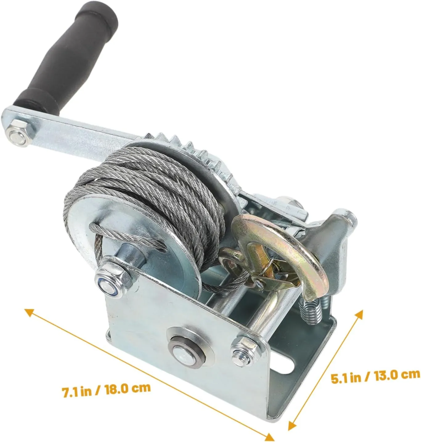 Ciieeo Hand Crank Winch Portable Loading Winch with Steel Cable Compact Trailer Tool for and Reliable Lifting for Boat and ATV Trailers
