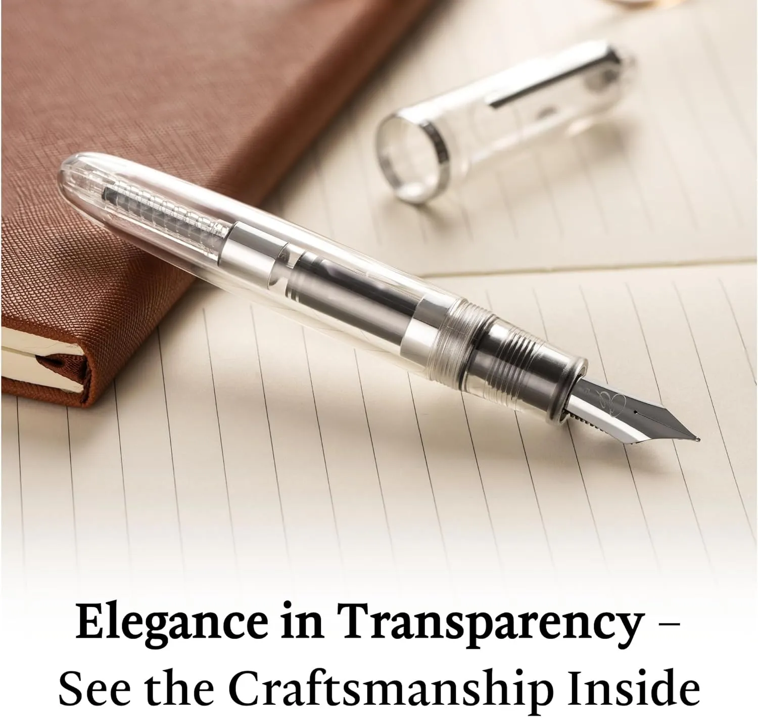 Clarity Transparent Fountain Pen Set – Available in 3 Nib Sizes and 4 Colors, Includes Ink Converter, Elegant Gift Box, – Premium Quality Writing Instrument, 1 Year International Warranty