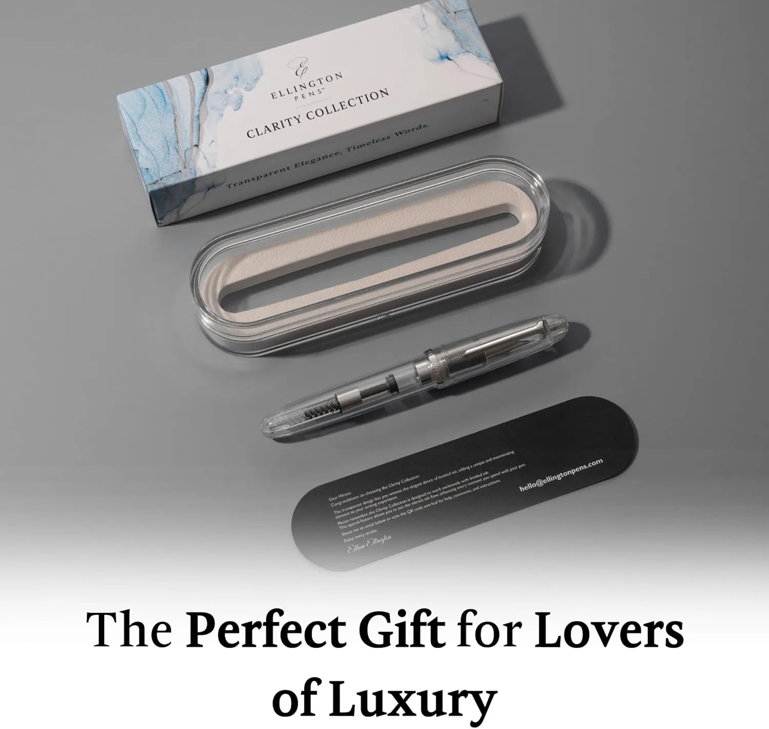 Clarity Transparent Fountain Pen Set – Available in 3 Nib Sizes and 4 Colors, Includes Ink Converter, Elegant Gift Box, – Premium Quality Writing Instrument, 1 Year International Warranty