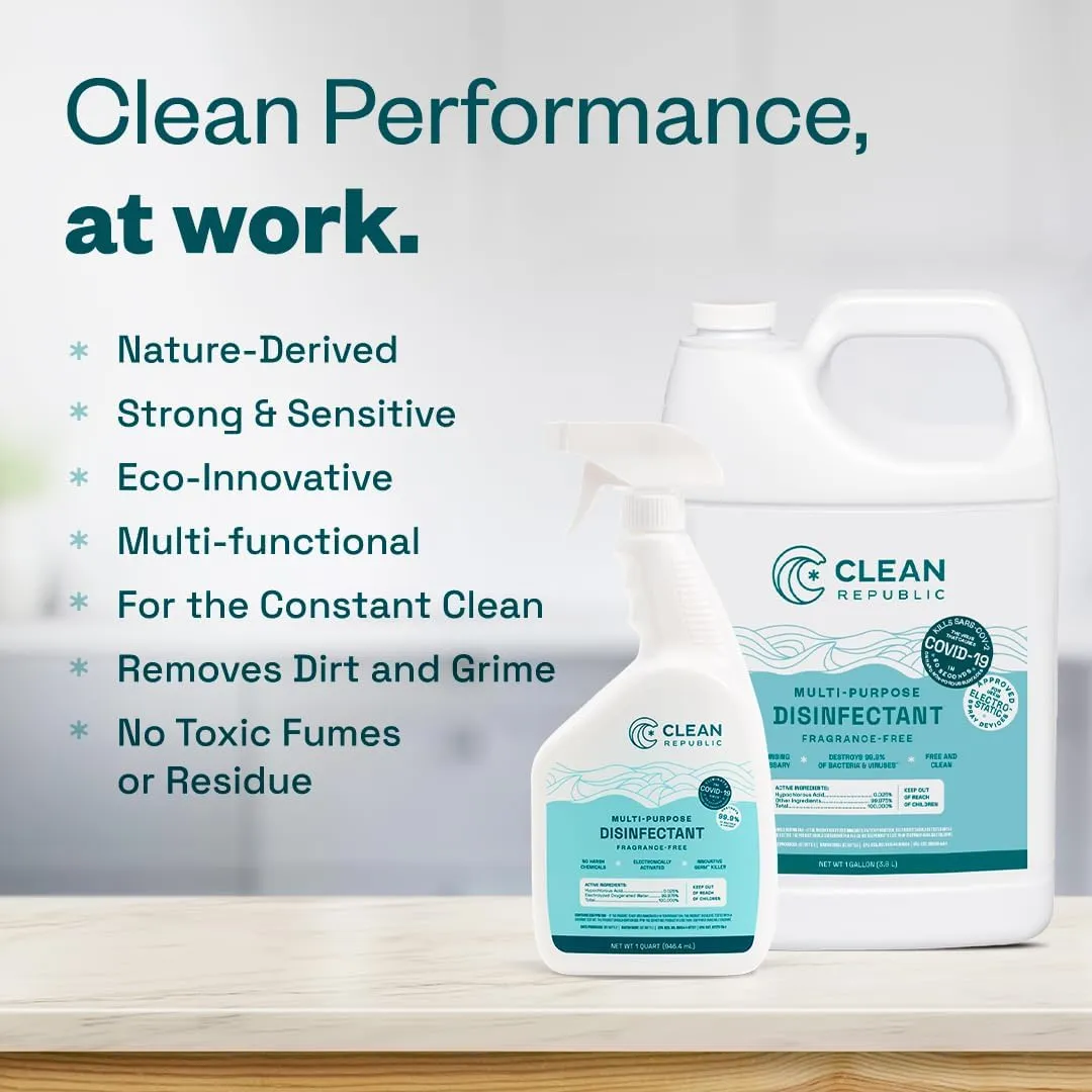 Clean Republic Multi-Purpose Disinfectant Cleaner, 1 Gallon Bottle