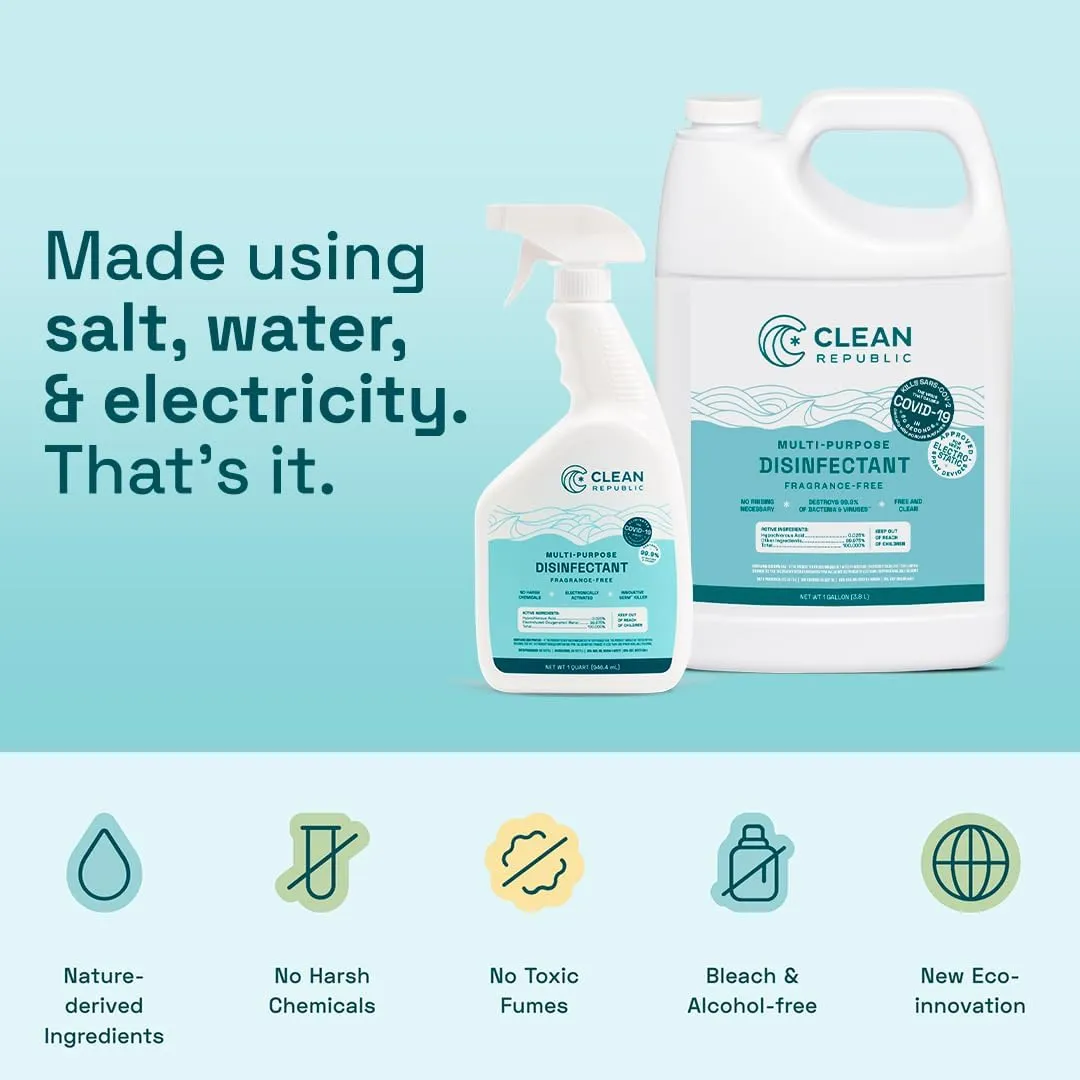Clean Republic Multi-Purpose Disinfectant Cleaner, 1 Gallon Bottle