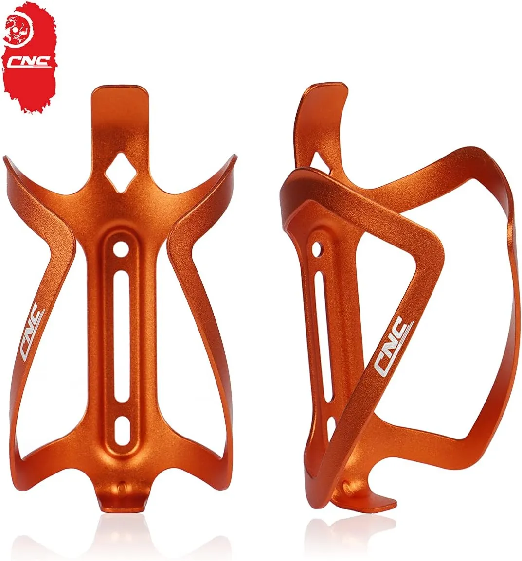 CNC Bike Water Bottle Holder, Aluminum Bike Water Bottle Cage for Road Bike/Mountain Bike 2-Pack，Orange