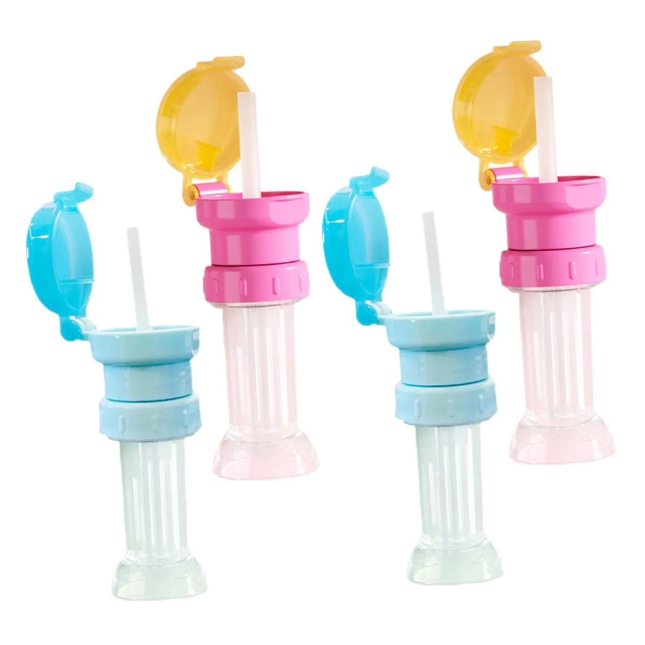 COHEALI 3sets 4 Pcs Water Bottle Adapter Caps with Straws Water Bottle Topper Detachable Easy to Clean Safe for Prevents Bright Colors 4pcs*3