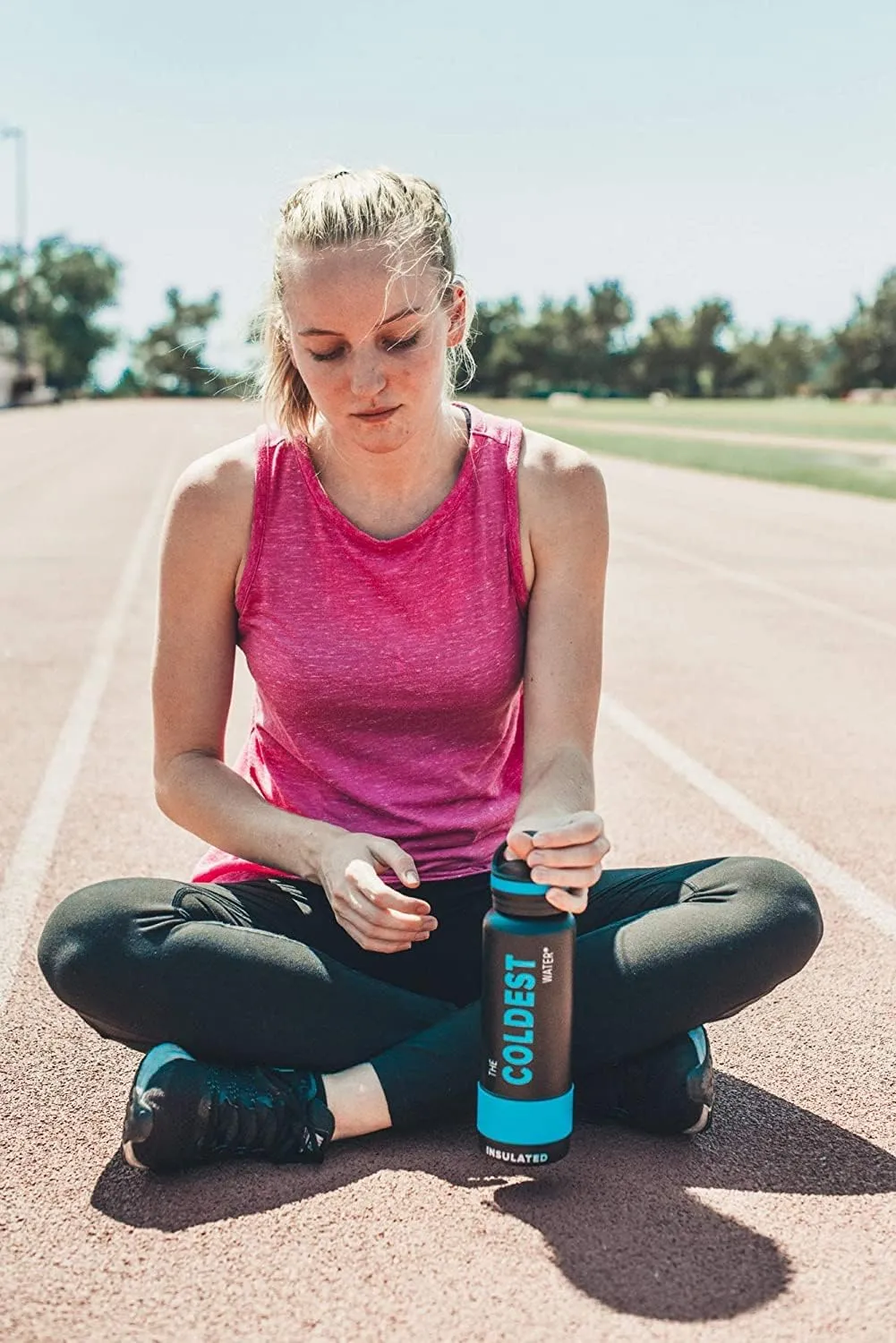 Coldest Insulated Water Bottle with Handle Lid | Leak Proof, Simple Insulated Modern Stainless Steel, Double Walled, Sport Thermos Bottles, Metal Flask | 21oz