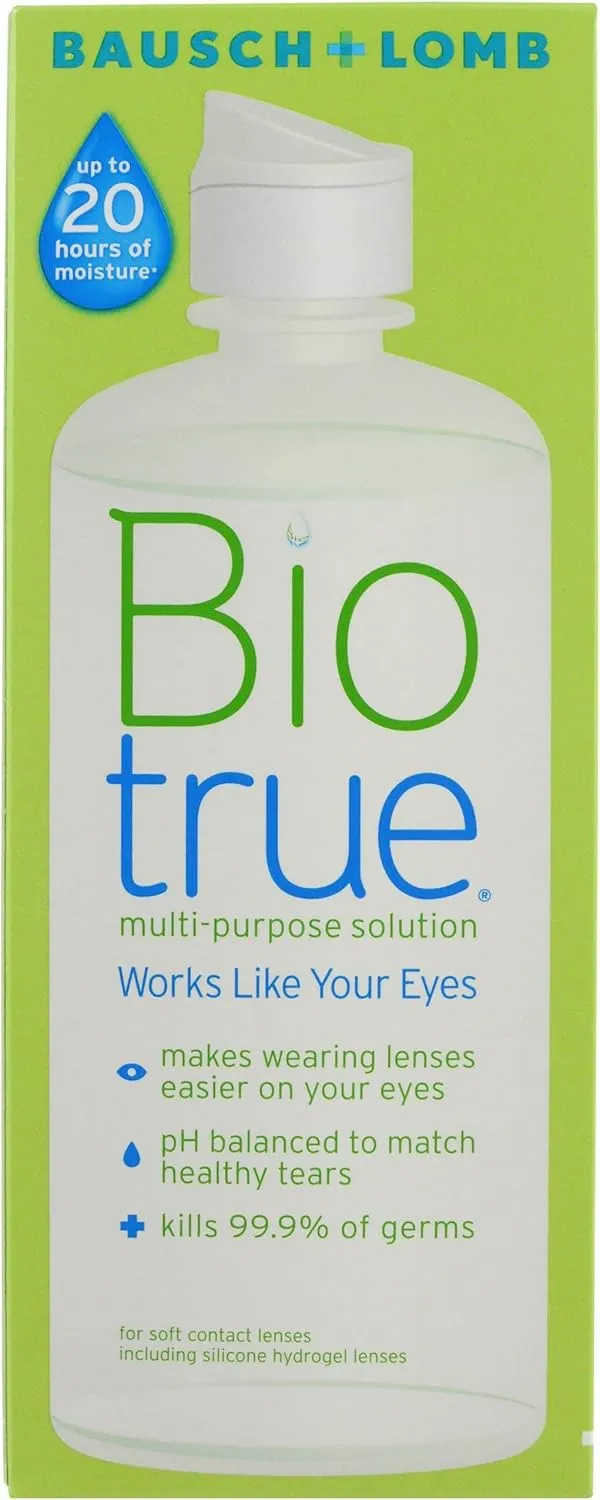Contact Lens Solution by Biotrue, Multi-Purpose Solution for Soft Contact Lenses, 10 Fl Oz (Pack of 2)