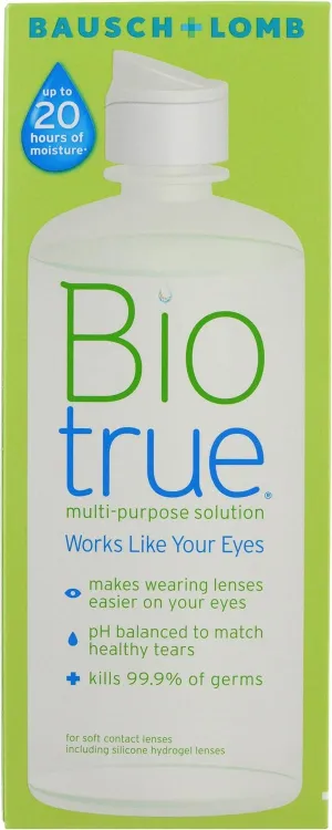 Contact Lens Solution by Biotrue, Multi-Purpose Solution for Soft Contact Lenses, 10 Fl Oz (Pack of 2)
