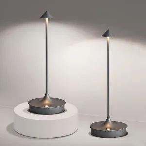 Cordless Table Lamp Rechargeable Led Desk Lamp Battery Operated Table Lamps Touch Dimmable Lamp Portable Outdoor Table Light for Restaurants and Bars Indoor/Outdoor Use (Grey - 2PC)