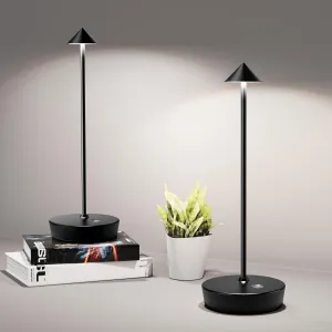 Cordless Table Lamps Rechargeable, 6000mAh Battery Operated LED Desk Lamp Outdoor Waterproof Portable Touch Dimmable Table Light for Patio Restaurant Dining Home Set of 2 Black