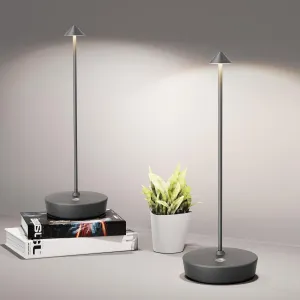 Cordless Table Lamps Rechargeable, 6000mAh Battery Operated LED Desk Lamp Outdoor Waterproof Portable Touch Dimmable Table Light for Patio Restaurant Dining Home Set of 2 Grey
