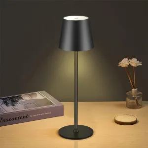 Cordless Table Lamps USB Rechargeable Simplicity Desk Lamp Built-in 4600 mAh Battery LED Battery Operated lamp with Touch Control Table lamp - Bedroom/Desk/Reading/Patio(Black)