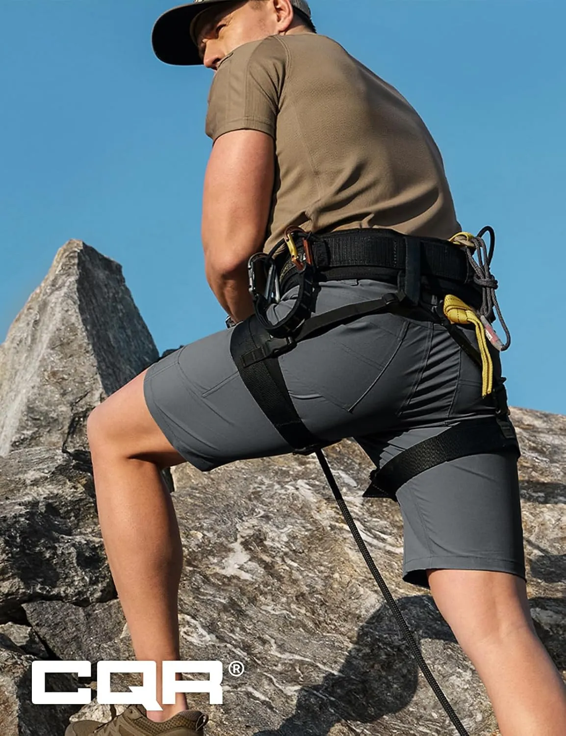 CQR Men’s Quick-Dry Stretch Hiking Cargo Shorts – Lightweight Water-Resistant Tactical Casual, Golf & Outdoor with Pockets