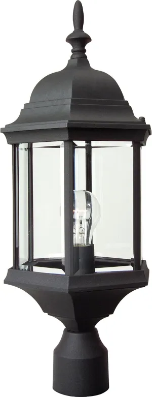 Craftmade Z695-TB Hex Style Outdoor Pier Mount Post Lighting, 1-Light, 100 Watts, Textured Matte Black (10" W x 22" H)