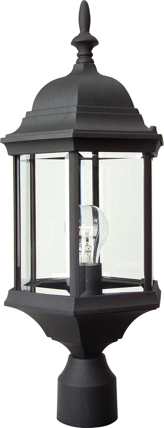 Craftmade Z695-TB Hex Style Outdoor Pier Mount Post Lighting, 1-Light, 100 Watts, Textured Matte Black (10" W x 22" H)