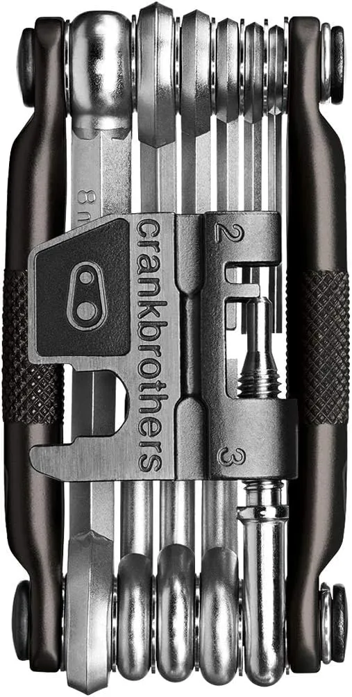 Crankbrothers Multi Tool M 17 Bike Tool - MTB Multi-Tool Black Midnight Edition - 17 bicycle tools (17 in 1 tool), ergonomic and lightweight