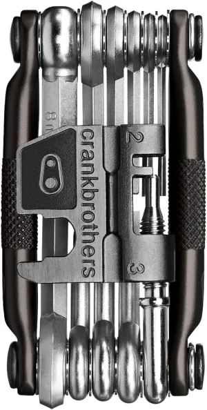 Crankbrothers Multi Tool M 17 Bike Tool - MTB Multi-Tool Black Midnight Edition - 17 bicycle tools (17 in 1 tool), ergonomic and lightweight