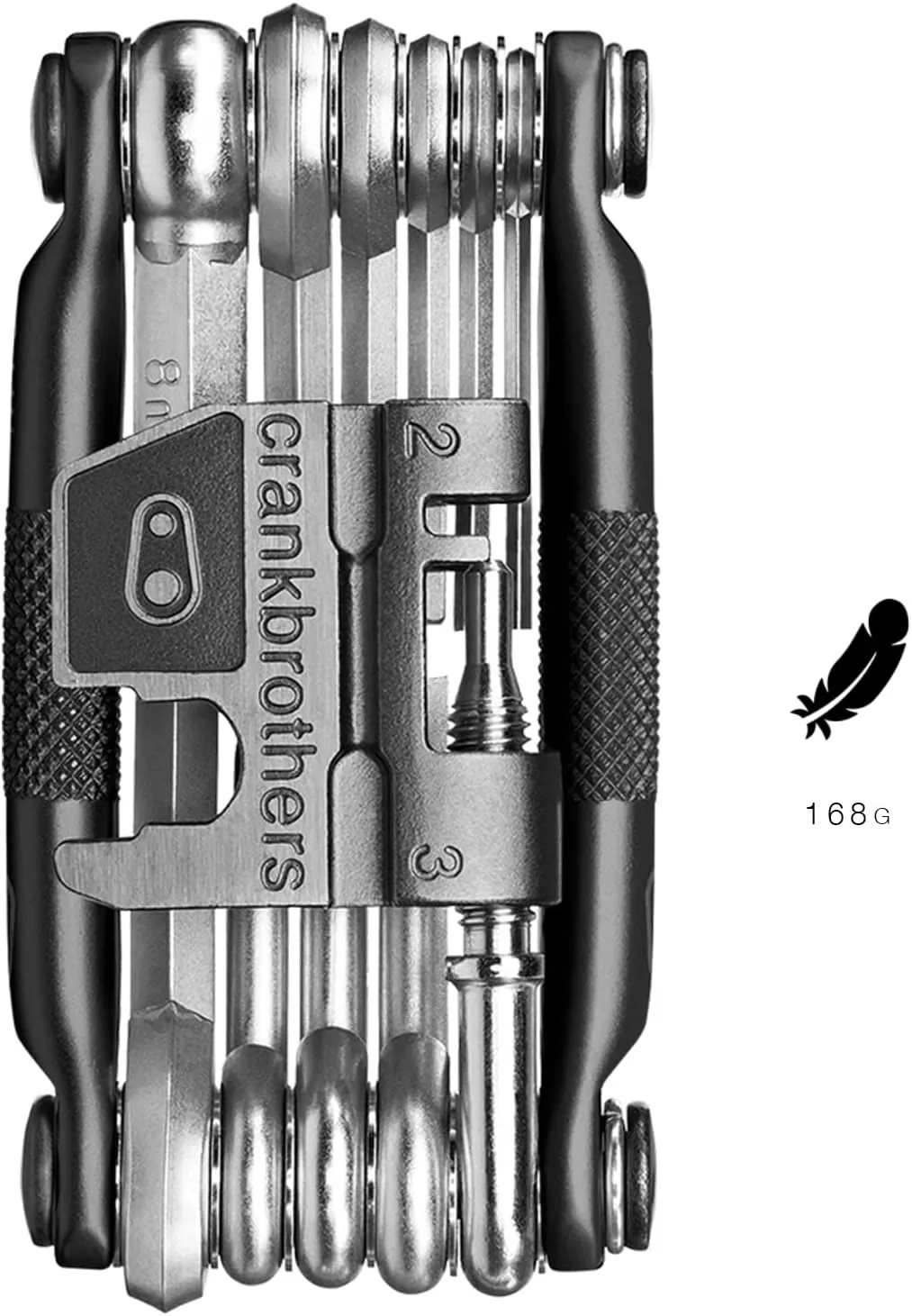 Crankbrothers Multi Tool M 17 Bike Tool - MTB Multi-Tool Black Midnight Edition - 17 bicycle tools (17 in 1 tool), ergonomic and lightweight