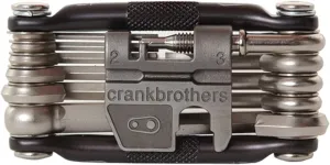 Crankbrothers Multi Tool M 17 Bike Tool - MTB Multi-Tool Nickel - 17 bicycle tools (17 in 1 tool), ergonomic and lightweight