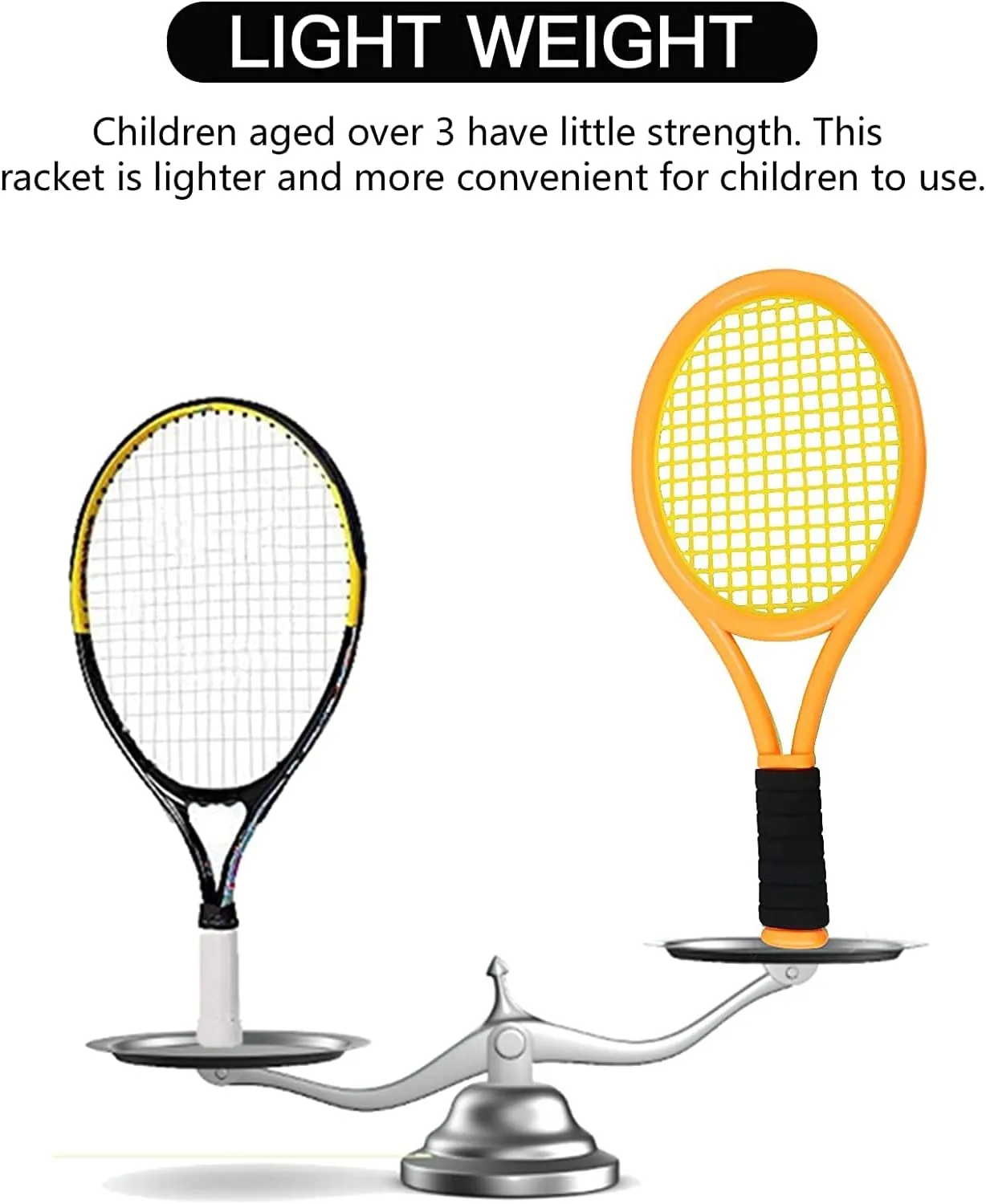 Crefotu Kid Tennis Racket Set for Toddler,Children,Sponge Handle, includes 6 Badminton, 1 Tennis Ball, Bag and 2 Balls - Increase Children's Sports,Improve Tennis Skills
