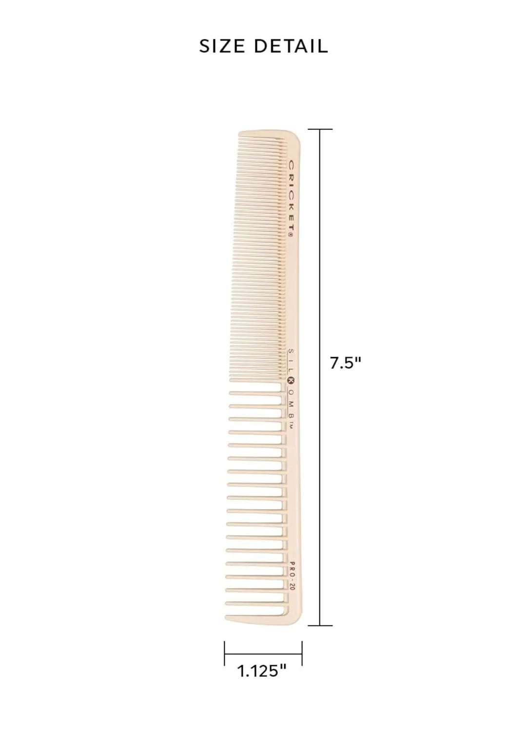 Cricket Silkomb 3-Piece Professional Comb Set – Pro-20 All Purpose, Pro-25 Multi-Purpose, Pro-35 Extra Long Cutting, Silicone-Injected, Seamless Design, $30 Value