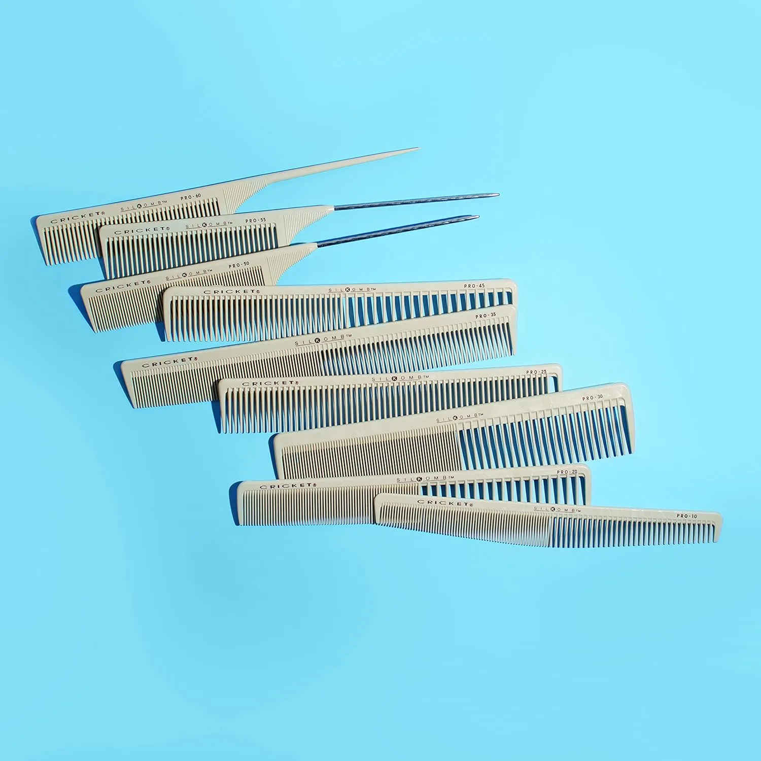Cricket Silkomb Pro-20 All Purpose Hair Cutting Comb - Silicone-Injected, Seamless Teeth with Dual Tooth Pattern for Precision Cutting, Styling, Ideal for All Hair Types