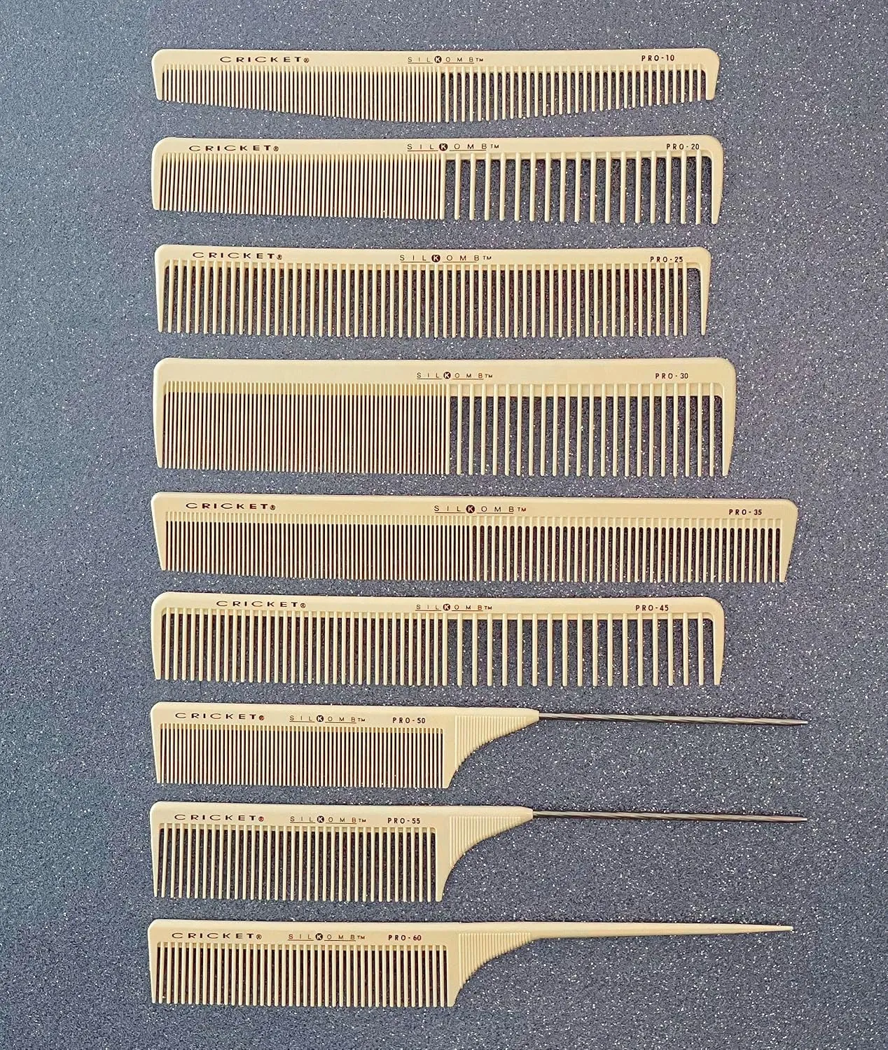 Cricket Silkomb Pro-20 All Purpose Hair Cutting Comb - Silicone-Injected, Seamless Teeth with Dual Tooth Pattern for Precision Cutting, Styling, Ideal for All Hair Types