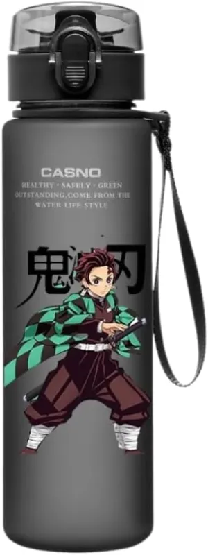 CROWN Anime Water Bottle - Stylish Gallon Water Bottle Leak Proof Water Bottles Gym Sports Travel Running Water Jug Holder (1F)