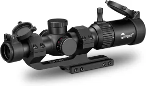 CVLIFE JackalHowl 1-4x20 LPVO Rifle Scope with Cantilever Mount, Illuminated Reticle Rimfire Scope Compact Riflescope with Zero Reset for Hunting