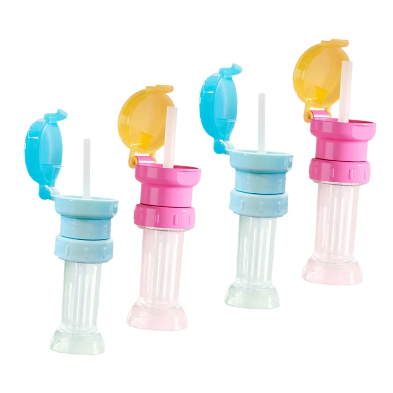 Detachable Straw Bottle Cap Kids 4pcs Children Water Bottle Straw Caps