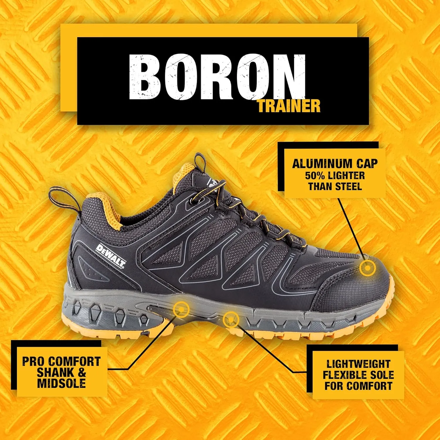 DEWALT Boron Men's Lightweight, Aluminum Toe, Safety Work Shoes