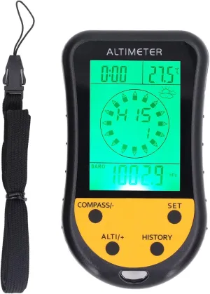 Digital Altimeter 8 in 1 Multifunction Device, Portable Barometer Thermometer Weather Sensor, Scratch ABS Material, Backlit LCD Display, Ideal for Outdoor Sports Enthu