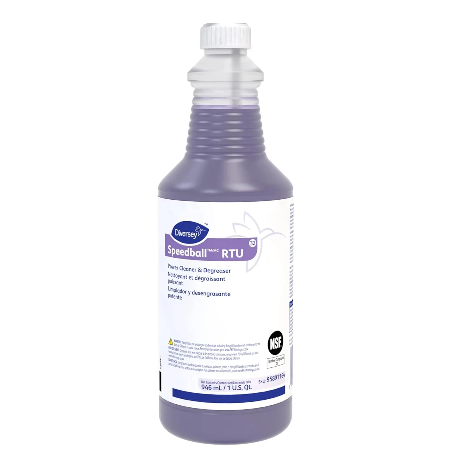 Diversey Speedball Heavy-Duty Cleaner, Citrus, Liquid, 1qt. Spray Bottle, 12/ct