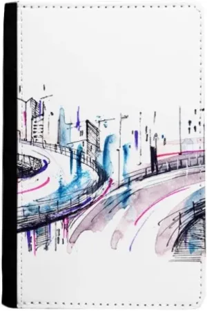 DIYthinker Modern Building Skyscraper Overpass Passport Holder Notecase Burse Wallet Cover Card Purse