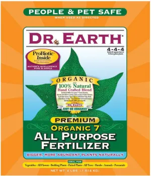 DR EARTH 706P Organic 7 All Purpose Fertilizer in Poly Bag, 4-Pound (Version may vary)