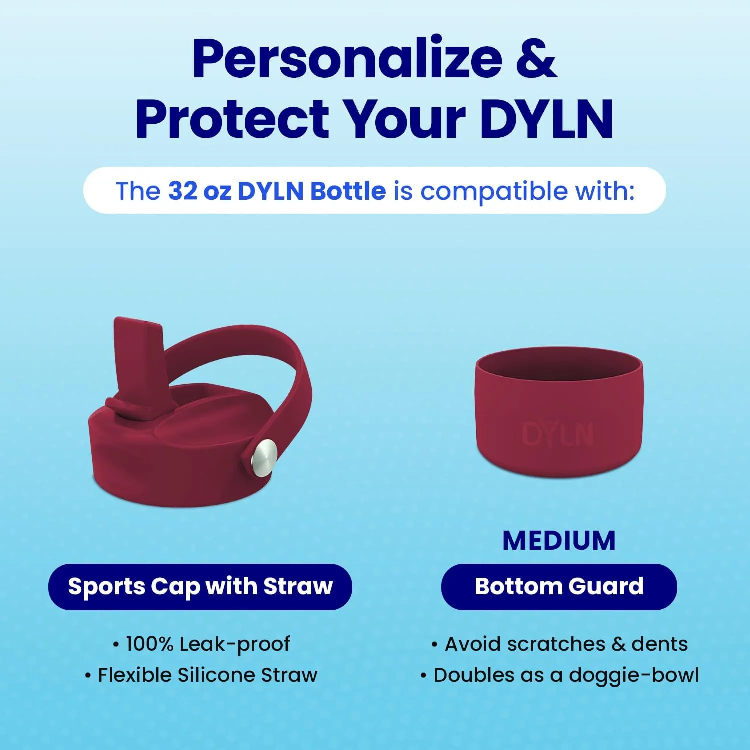 DYLN Hydrogen Water Bottle | Create Hydrating Alkaline Hydrogen-Rich Water Up to 9 pH | Vacuum Insulated Stainless Steel Water Bottle | Keeps Water Cold for 24 Hours