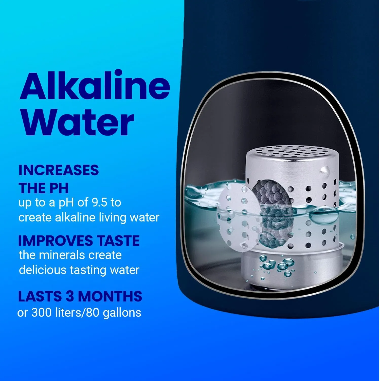 DYLN VitaBead Diffuser | Creates Hydrogen-Rich, pH 9  Alkaline Antioxidant Water | Replacement for DYLN Bottle | Natural Mineral Ionized Hydrogen Generator for Delicious Tasting Water | 8-Pack