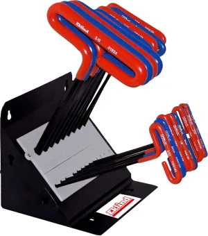 EKLIND 50918 Cushion Grip Hex allen wrench T-Handle Key Combo- 9in Inch/MM (2 sets 18pc) w/ stand