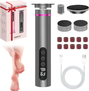 Electric Foot Callus Remover - 2 in 1 Electric Foot File,Adjustable Speed Foot File with Sandpaper Discs & Grinding Heads, 9 Speeds Callus Remover for Feet, Pedicure Tools for Valentine's Day Gift