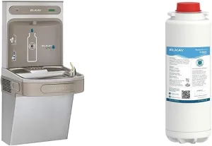 Elkay LZS8WSSK EZH2O Bottle Filling Station with Single ADA Cooler, Stainless Steel & 51300C WaterSentry Plus Replacement Filter (Bottle Fillers), White