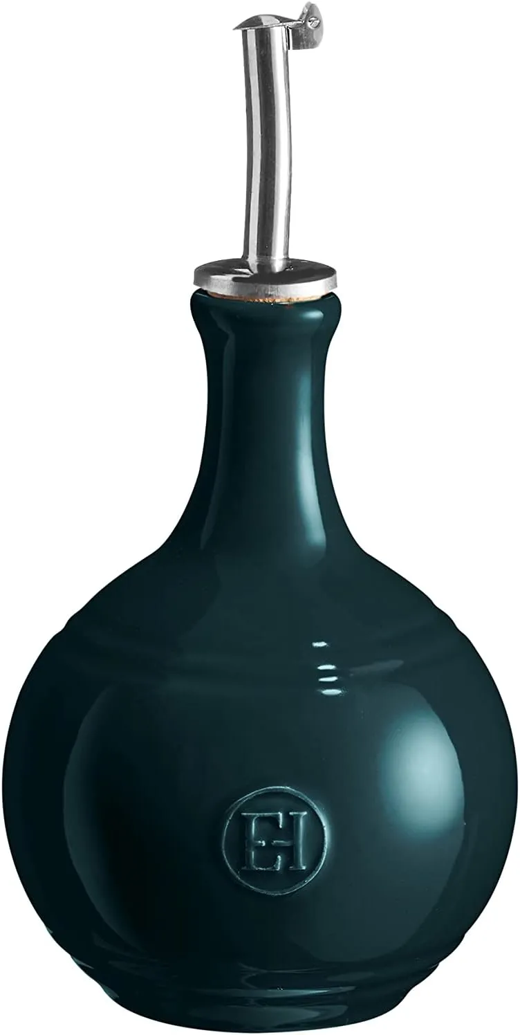 Emile Henry Stainless Steel Spout, Ocean Vinegar Cruet Bottle, 15.2oz
